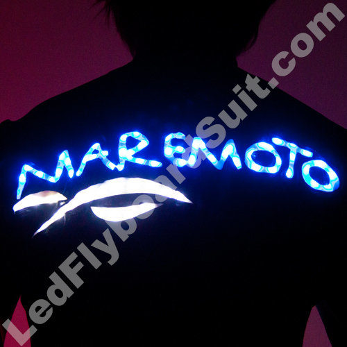 LED logotype on suit with text maremotoO RGB