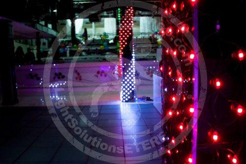 LED Grid Wall decoration Screen in a white and red colour