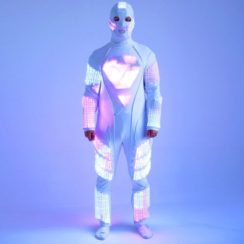 Shotting of gymnast LED costume with panels
