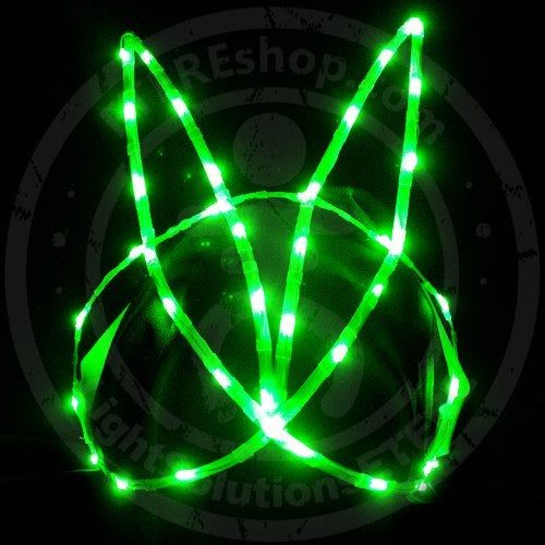 LED mask of Bunny compleatly in green colour