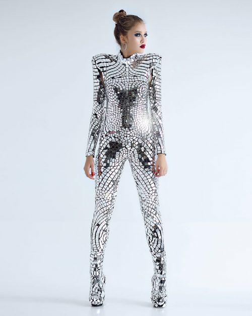 Cosplay Mirror Lady Gaga Bodysuit