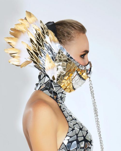 Mirror-feather-mask