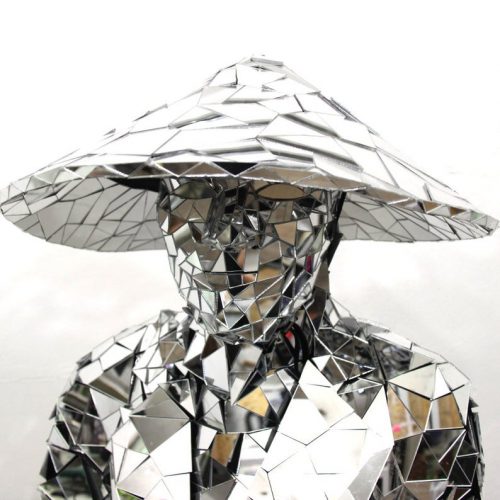 Head piece of mirror man costume asia style