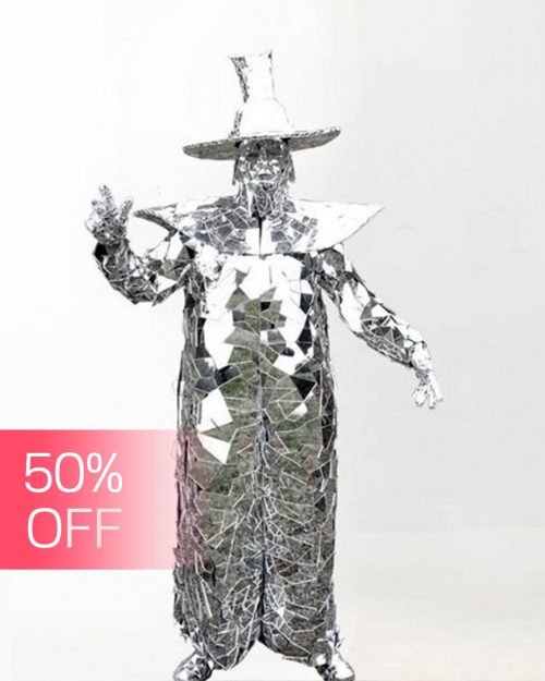 Mirror man Wizard glass man performance costume