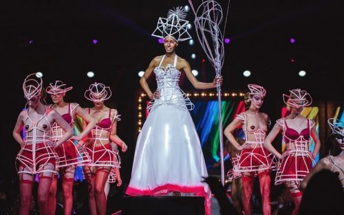 Led light dance costumes in action