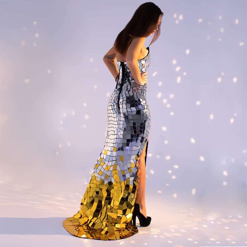 Sequin Ombre Dress Maxi Mirror Gown