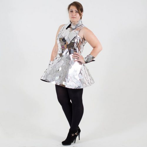 Sequin disco ball mirror bodysuit dress costume _M59 - by ETERESHOP