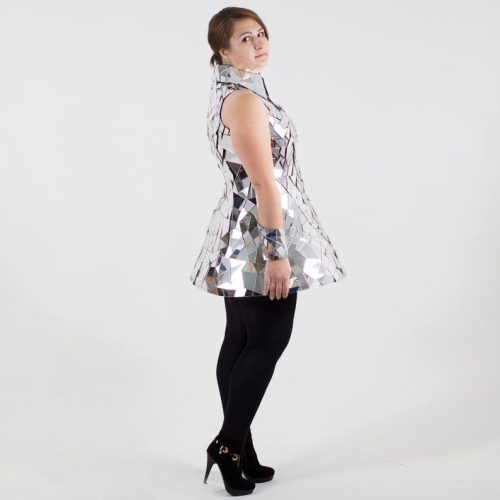 Silver sequin disco ball mirror dress costume - by ETERESHOP