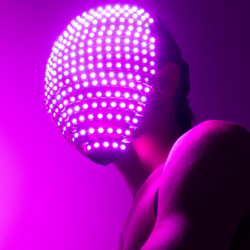 LED mask with a pink effect