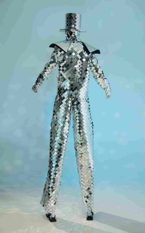 mirror stilt walker costume