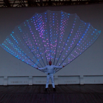 Peacock tail costume 1000 LED on stage