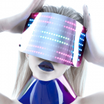 Festival wear LED Screen logo Glasses with hands on the head
