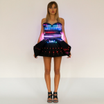 Full height dress with light effect on it