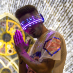 LED glasses design with line effect