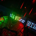 LED glasses glow the logo on it