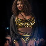 Black Gold mirror extreme brazilian sequin bikini in action