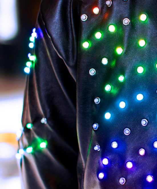 Smart LED Light Leather Jacket