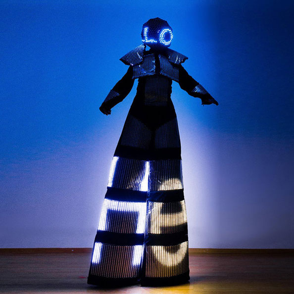 Video LED Light Up Stilt Walker Costume