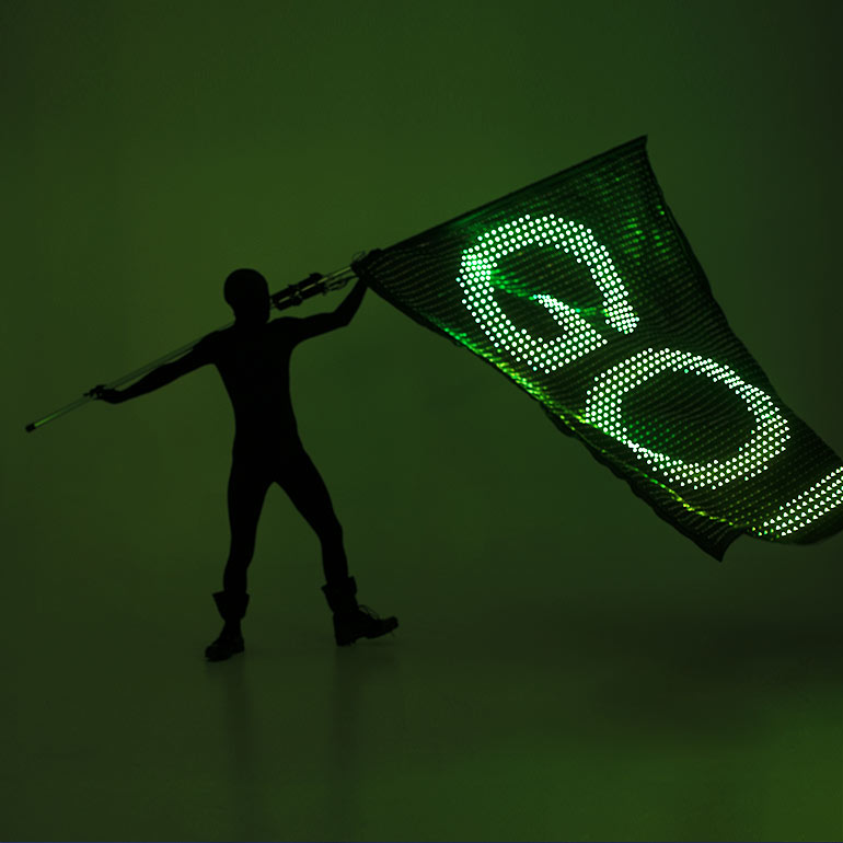 Smart LED Flag with text GO
