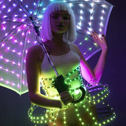 glow dance outfit idea islight up corset plus glowing umbrella