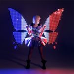 LED outfit of a glowing dress and wings