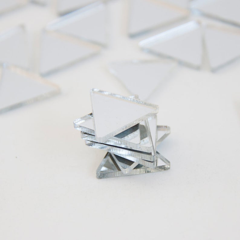 Bulk triangle craft mirror tiles