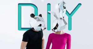 DIY 3D animal masks bear bunny mirror