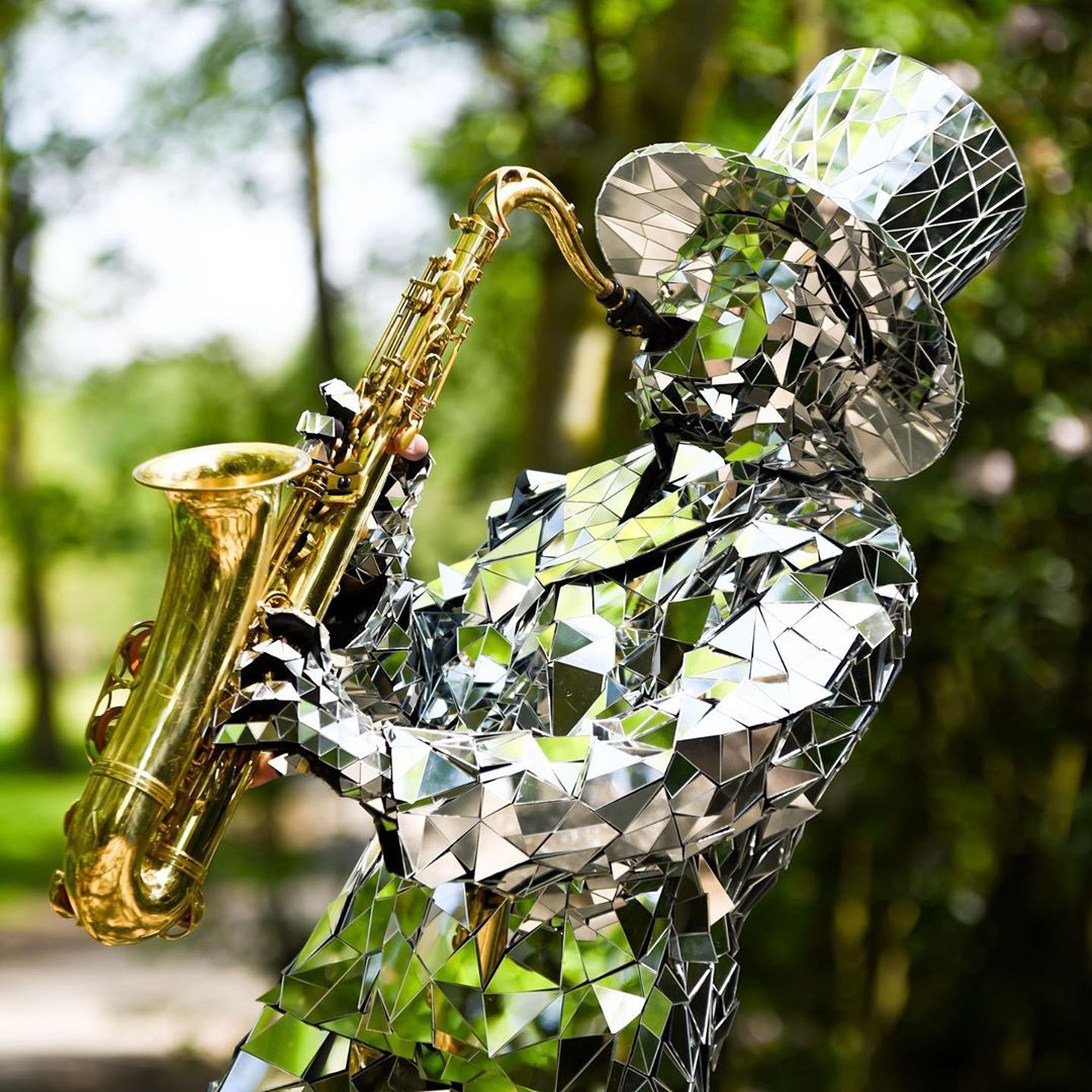 Mirror Costumes with a Disco Ball Effect by