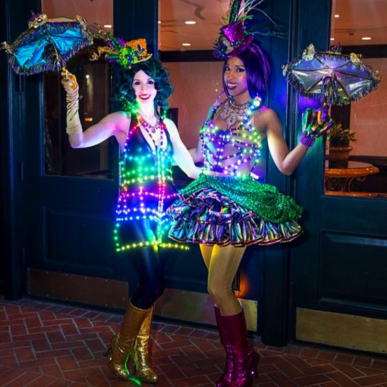Rave LEDlight up rainbow Cage dress outfit