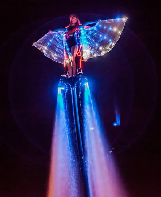 Smart LED Flyboard Water Suit Tron style and Smart LED Bellydance Rainbow Wings