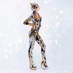 Gold and Silver Mirror Kitty Catsuit
