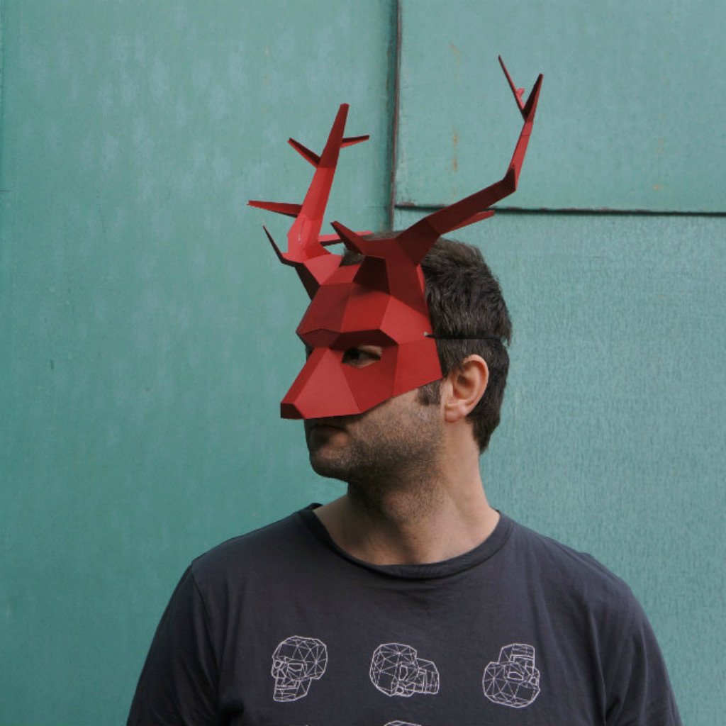 3D Stag Paper Mask