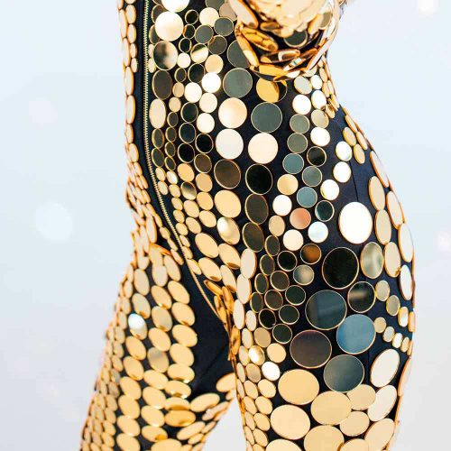 Gold Mirror Catwoman Suit Details