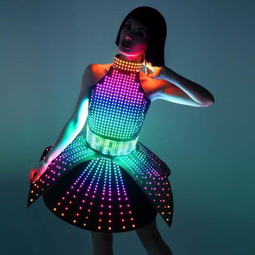 SMART Luminous Dress with a Choker with a Plastic Base glow in the dark