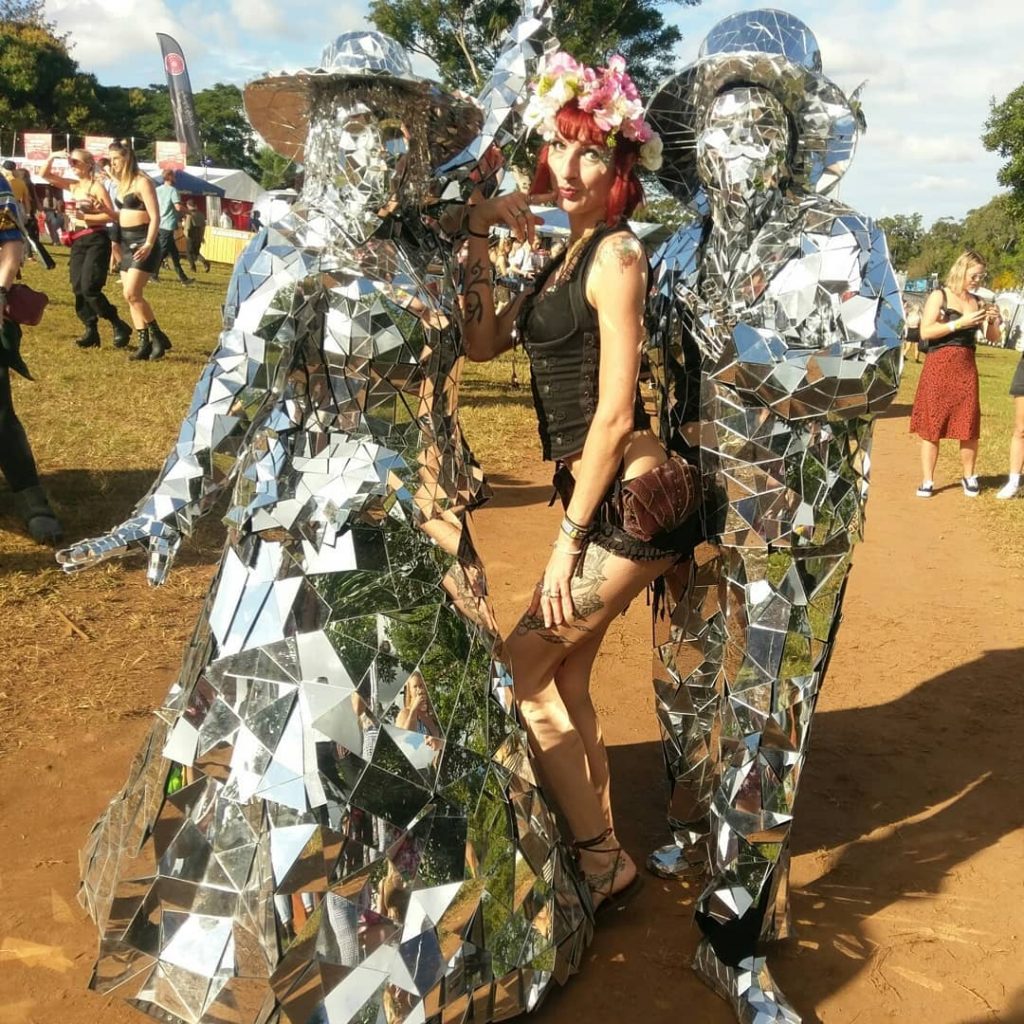 Silver Mirror Couple with a Guest