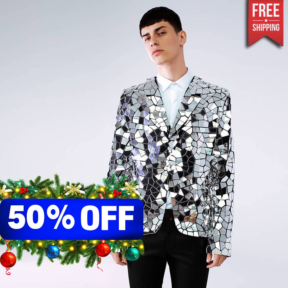 Disco Ball Silver Jacket Broken Mirror Style