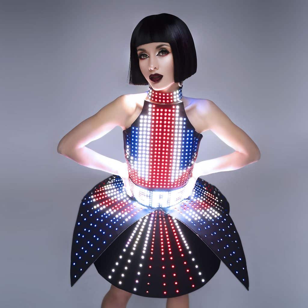 SMART LED Light Up EVA Dress with Heart-Shaped Top and Plastic Base