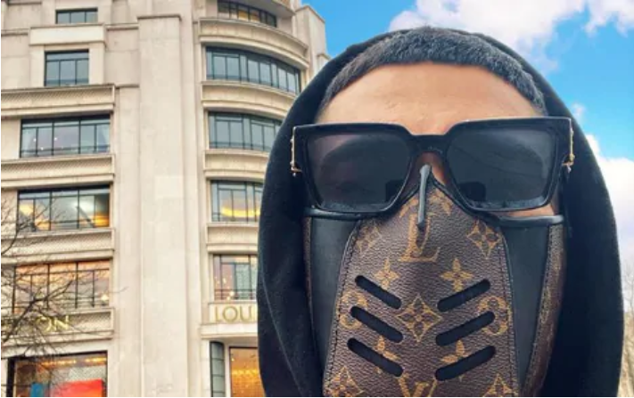 Instagramer Tair Marassulov showing off his Louis Vuitton face mask