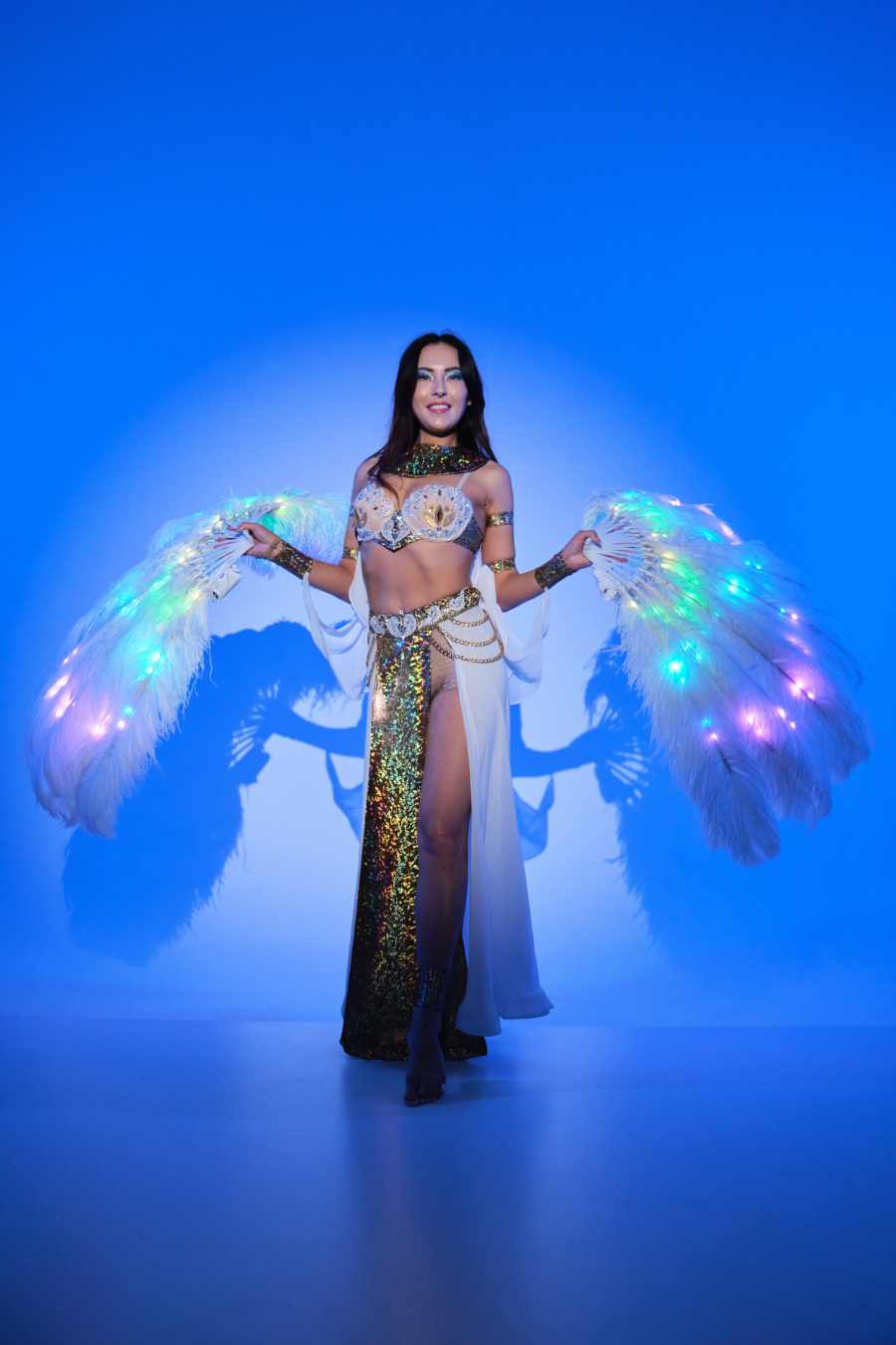 Smart Burlesque LED Fans with Feathers _P26 - by ETERESHOP