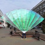 Large Holographic Peacock Fantail Back View