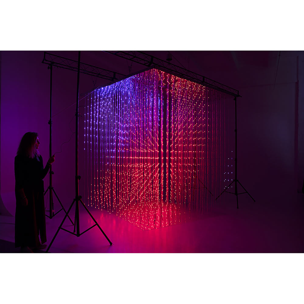 FONTAINE CUBE PLEXIGLAS ECLAIRAGE LED