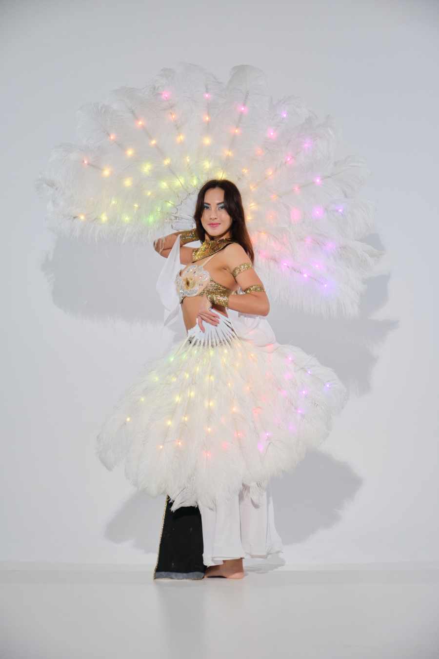 Smart Burlesque LED Fans with Feathers _P26 - by ETERESHOP