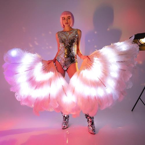 feather fan with LEDs