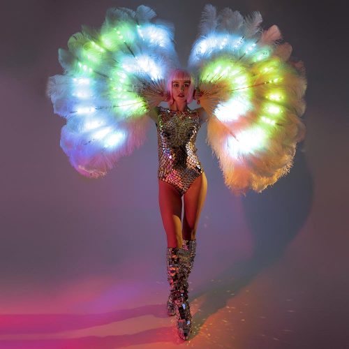 feather fans with LEDs