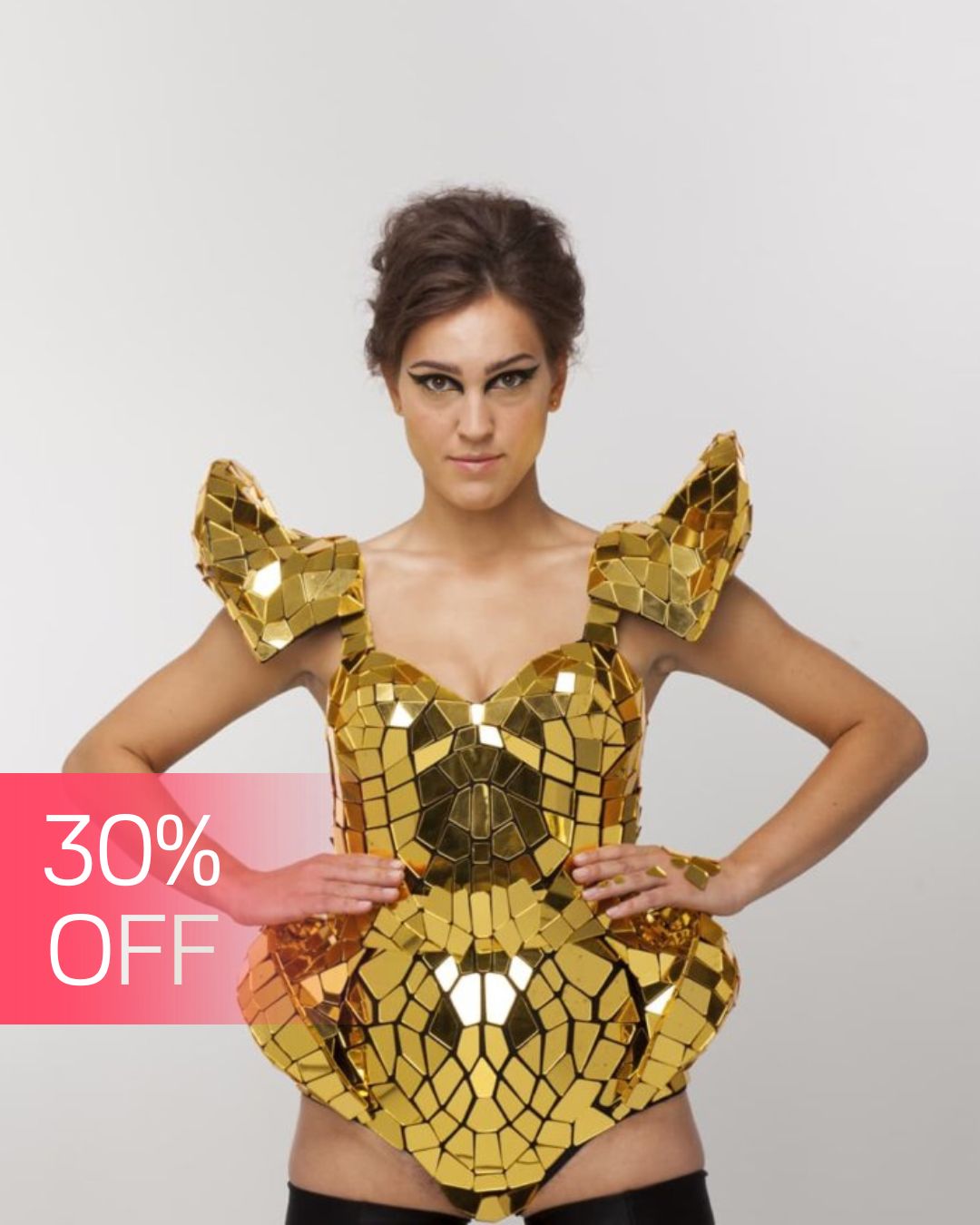 overschot gemiddelde Tact Gold mirror sequin dress - disco ball costume party dress