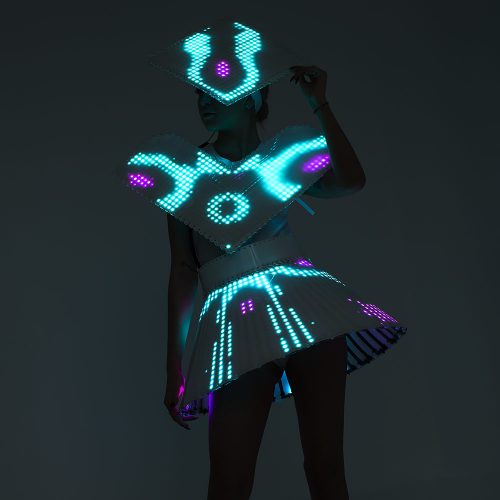 glowing costume pixel show