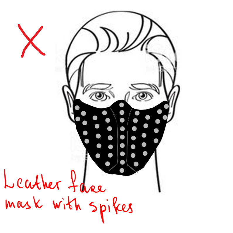 lether face mask with spikes