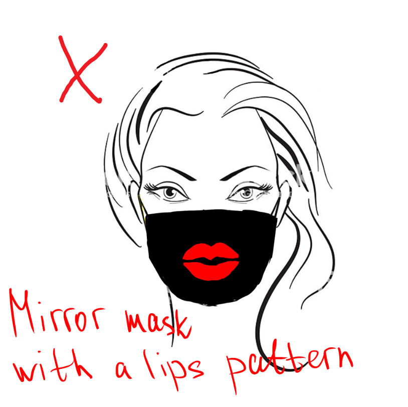 face mask with a lips pattern