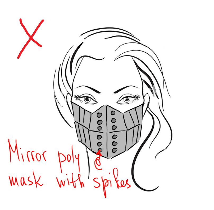 mirror poly mask with spikes