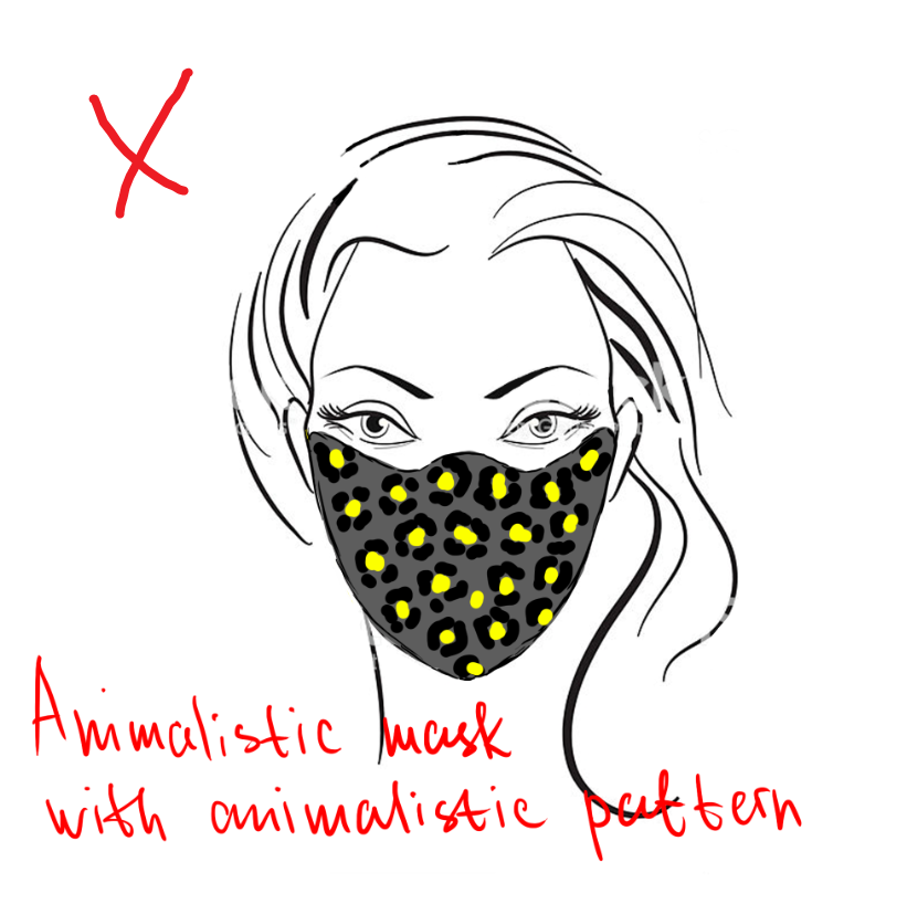 animalistic mask with animalistic pattern